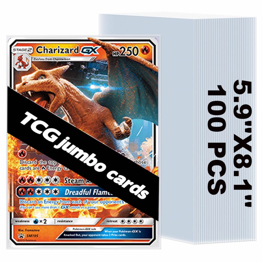 Collector Card Sleeve - 50-250pcs Transparent Jumbo Card Sleeves 15x20.5cm