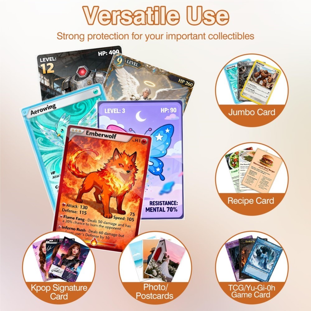 50-250pcs Transparent Jumbo Ca - Collector Card Sleeve 评论和价格