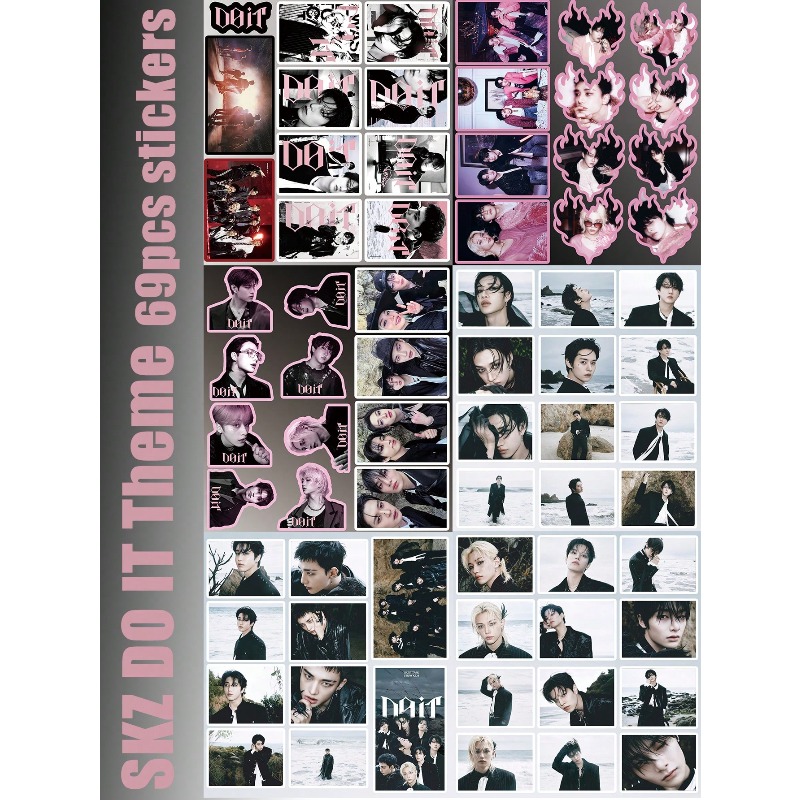 64pcs/65pcs/69pcs StrayKid,SK, - Sticker Sheet Set 评论和价格
