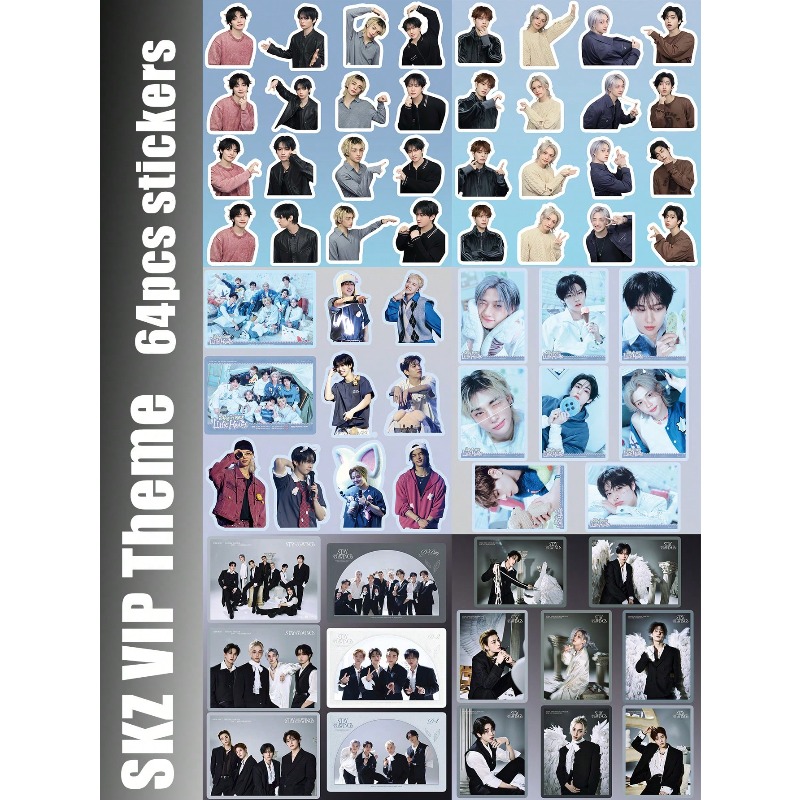 64pcs/65pcs/69pcs StrayKid,SK, - Sticker Sheet Set 评论和价格