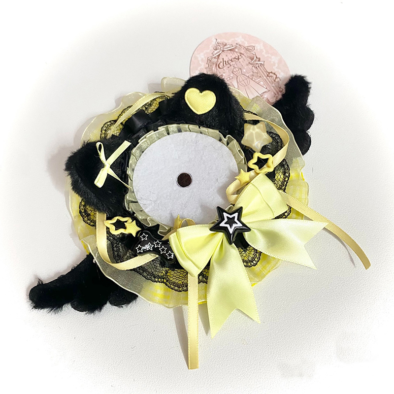 Black Plush Cat Ear Round Lace - Unique Anime Merchandise 评论和价格