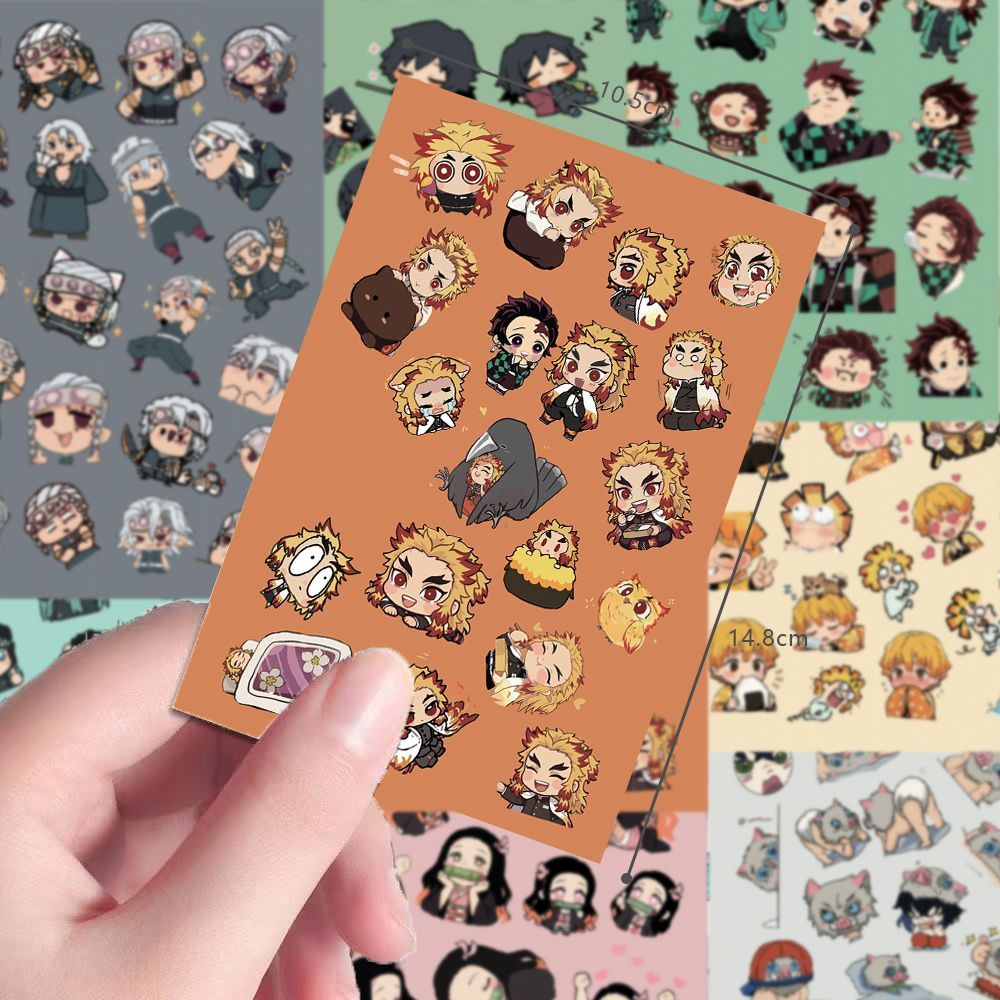 24pcs Chibi Demon Slayer scree - Sticker Sheet Set 评论和价格