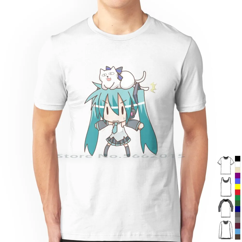 Miku T Shirt 100% Cotton Kawai - Anime Merchandise Men 评论和价格