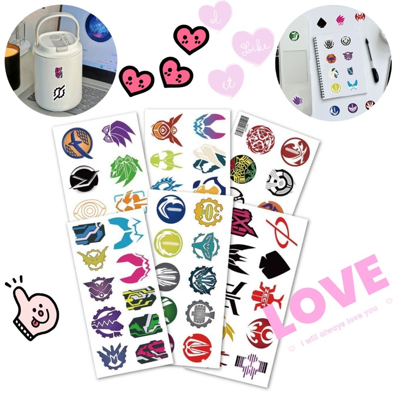 60 Sheets Kamen Rider Logo Sti - Sticker Sheet Set 评论和价格